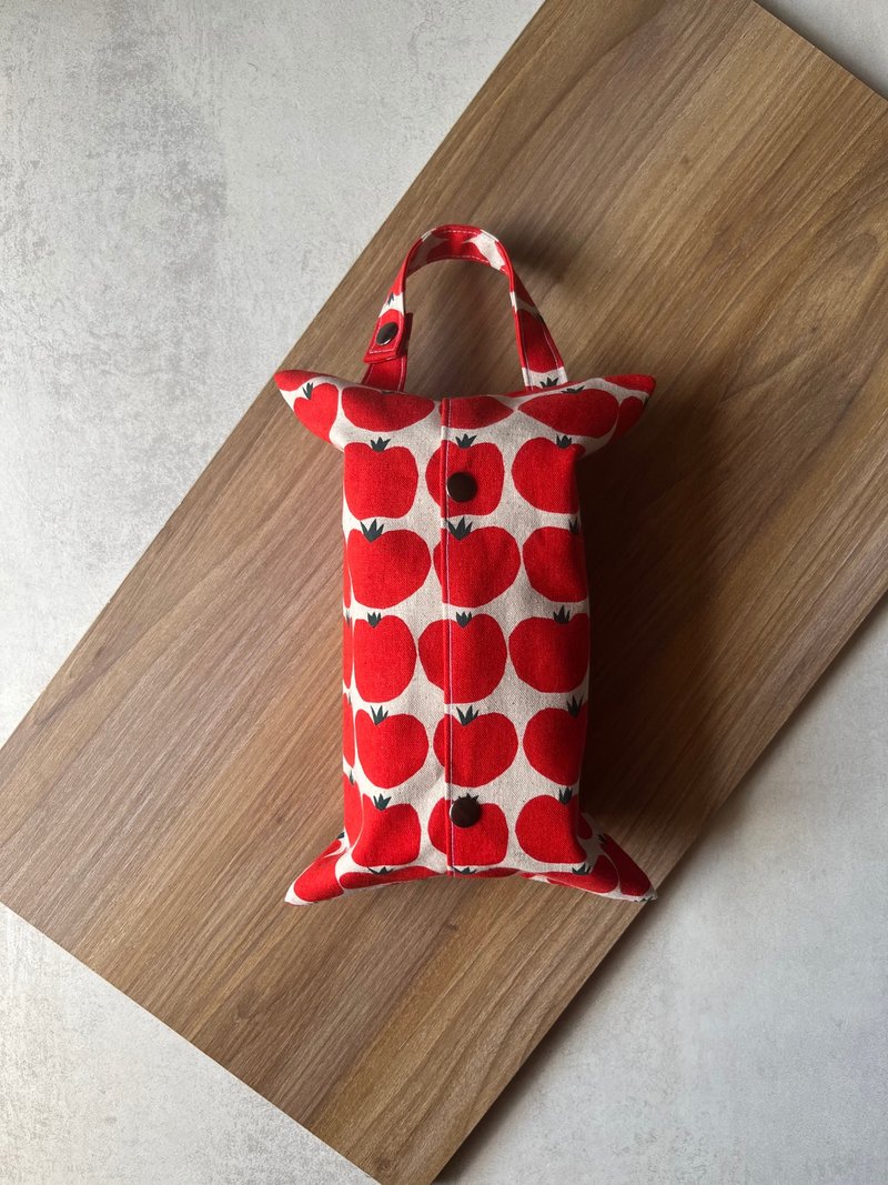 Hanging toilet paper bag丨Many red tomatoes - กล่องทิชชู่ - ผ้าฝ้าย/ผ้าลินิน 