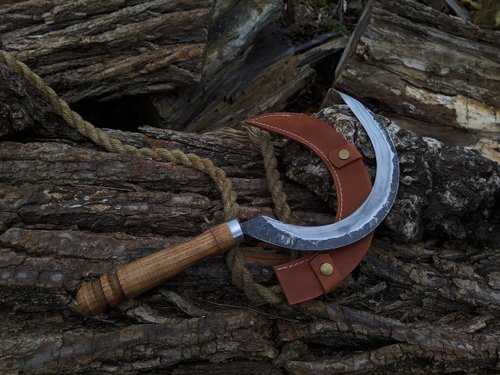 Forged sickle set (3pc) Forged sickle for collecting herbs. Small Big boline outlets Ritual sickle Handforged reaper Handmade The tool for herbalist