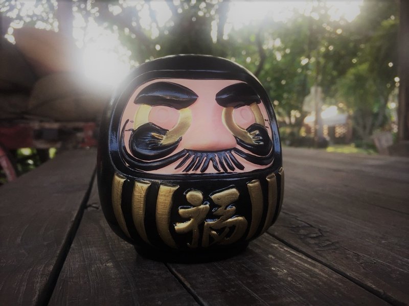 祈願招福不倒翁存錢筒(黑)生意興隆 - 擺飾/家飾品 - 陶 黑色