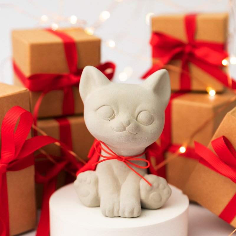 Friendship forever / little kitty / Diffuser Stone or Paperweight - ของวางตกแต่ง - ปูน สีเงิน