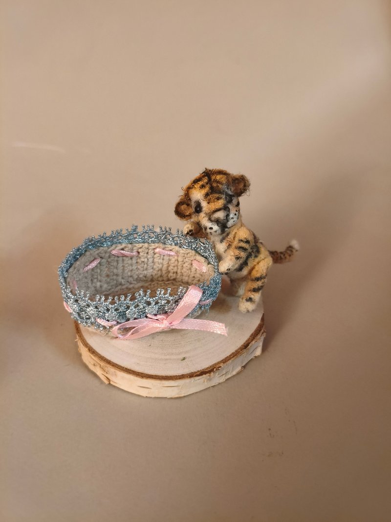 微型钩编虎崽 - 公仔/玩偶 - 羊毛 橘色