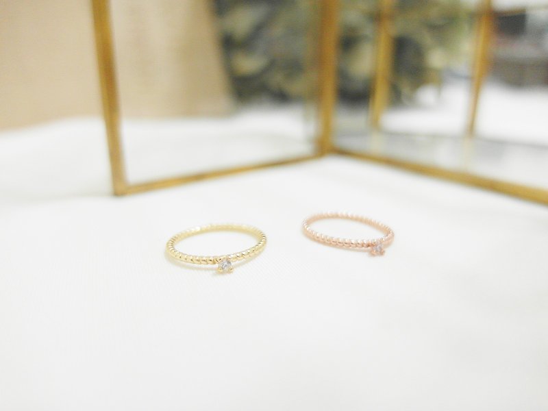 Twist small diamond ring/tail ring-gold/rose gold - General Rings - Other Metals Gold