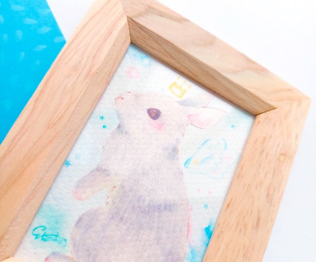 「日章兎 原画 手描きアート 兎 絵画 インテリア 木製パネル」 販売しています。 ナイショのお話 『 もしもーし、、きこえます