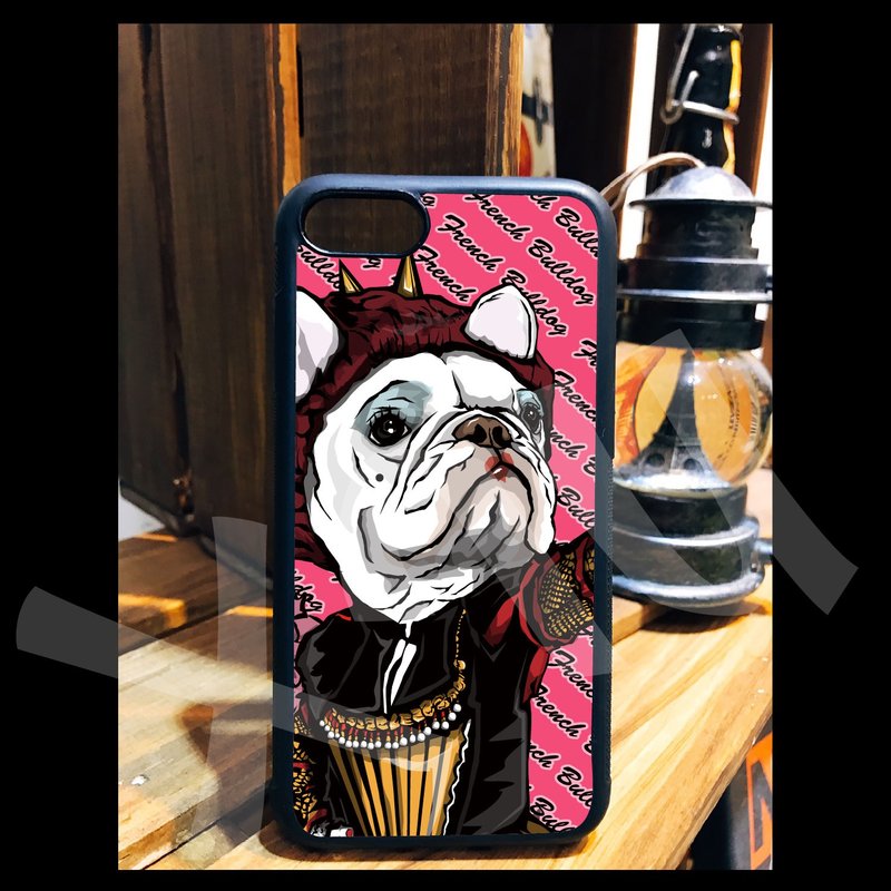 法鬥 紅心皇后 狗 手繪 插畫 客製 手機殼 iPhone 14 13 12 11 XR - 手機殼/手機套 - 矽膠 