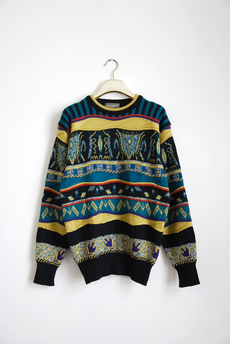 Vintage bizarre pattern sweater - สเวตเตอร์ผู้หญิง - วัสดุอื่นๆ 