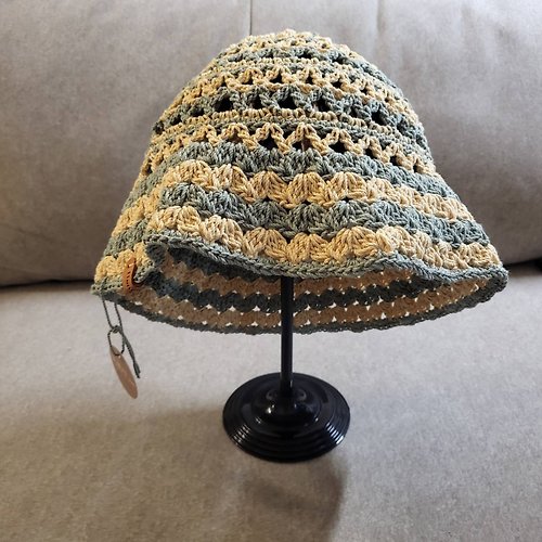依織作 純棉手工編織雙色休閒漁夫帽 多色 可客製化