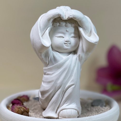 創藝 文創手作館 開運公仔 淨念吉祥小佛之佛美中盤套組 母親節 長輩禮 開運 擴香