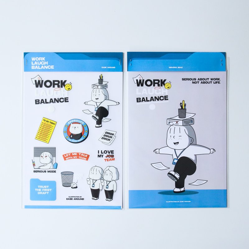 STICKER SET - WORK LAUGH BALANCE - 貼紙 - 紙 多色