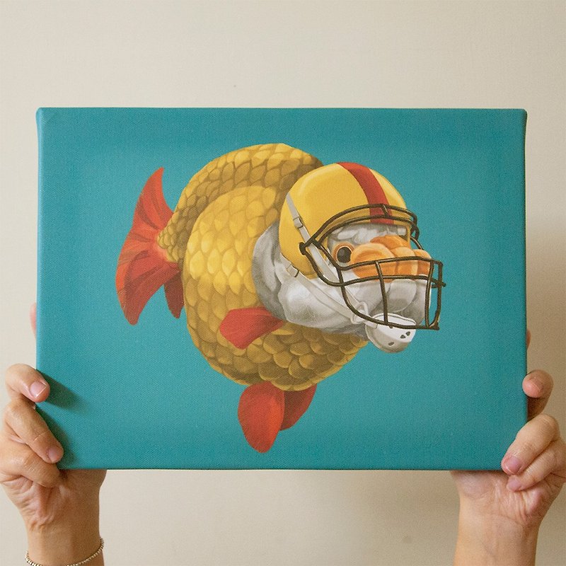 American football gold fish football gold fish/digital micro-jet/limited edition/art print