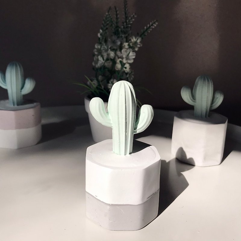 [MINI LIFE x Fenxiang Diary] Cactus Shaped Fragrance Stone-Large Style - Fragrances - Cement Multicolor