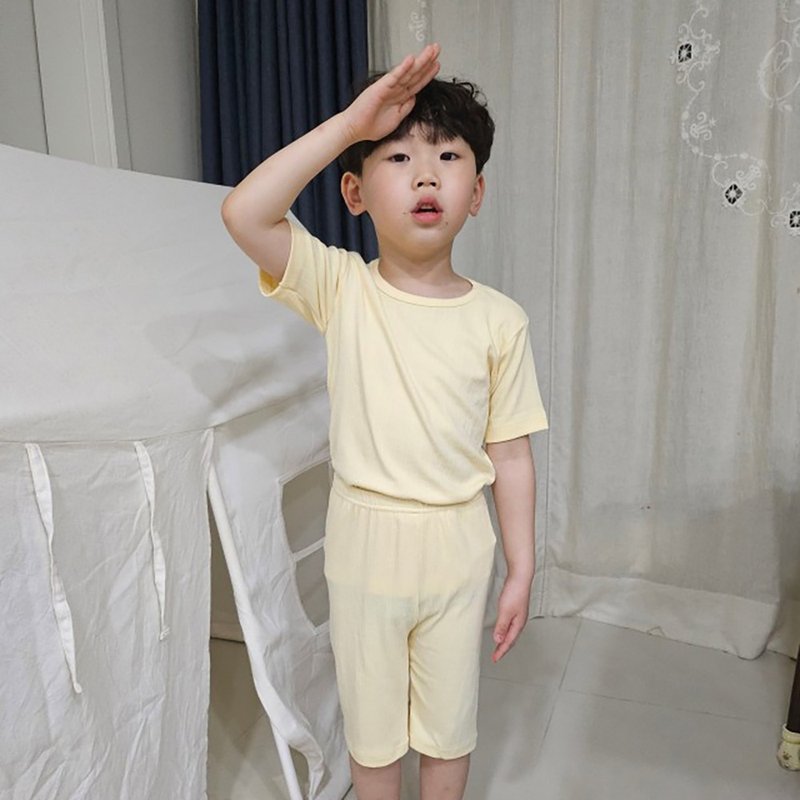 [New product discount] Egg yolk is extremely soft and comfortable - extremely soft Yunrouyi short-sleeved Korean children's clothing-K55405 - เสื้อยืด - ผ้าฝ้าย/ผ้าลินิน สีเหลือง