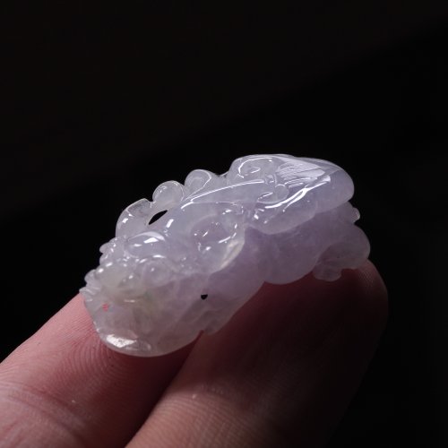 瓔珞翡翠 【招財神獸】冰種紫羅蘭翡翠貔貅 | 天然緬甸玉A貨翡翠 | 送禮