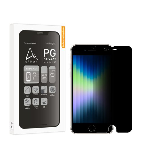 ARMOR ARMOR iPhone SE3/SE2/8/7 軟性玻璃9H防窺螢幕保護貼