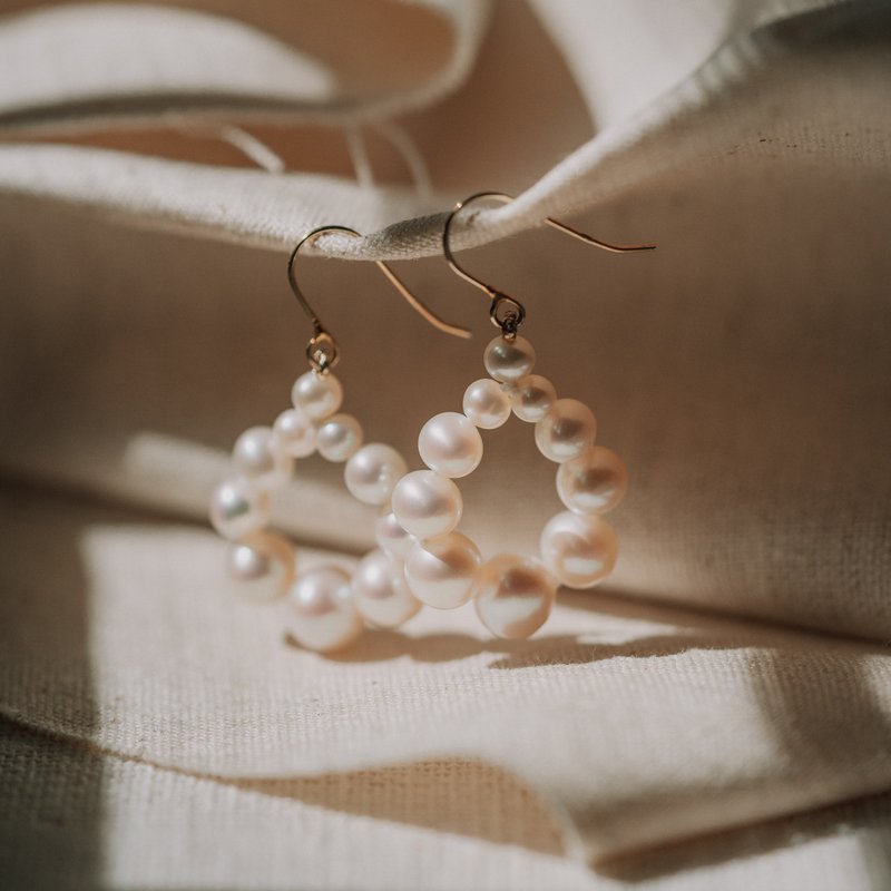 Lola_ Mini Pearl Hoop Earrings - Earrings & Clip-ons - Pearl White