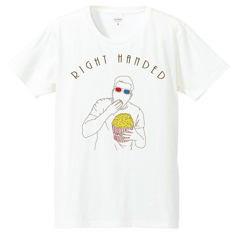 Tシャツ /  right handed - 男 T 恤 - 棉．麻 白色