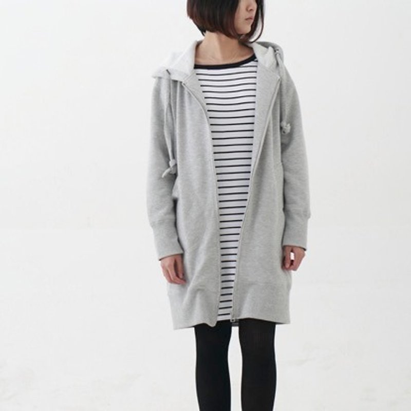 Grey S a shaman hoodie embroidered fleece Dongkuan zipper hooded sweater and long pointy hat little bit of soul | Fan Tata original independent design - Women's Casual & Functional Jackets - Cotton & Hemp Gray