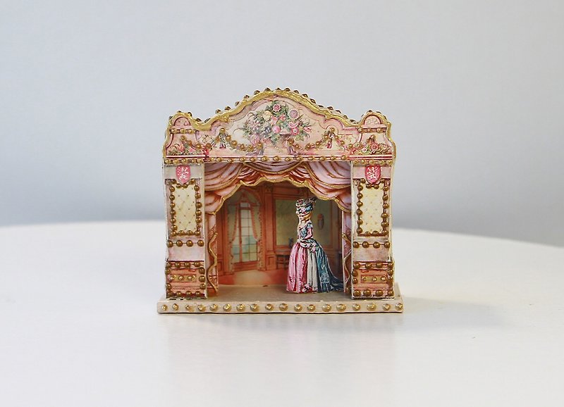 Puppet theater. Ancient puppet theatre. Dolls house miniature. For doll House. 1