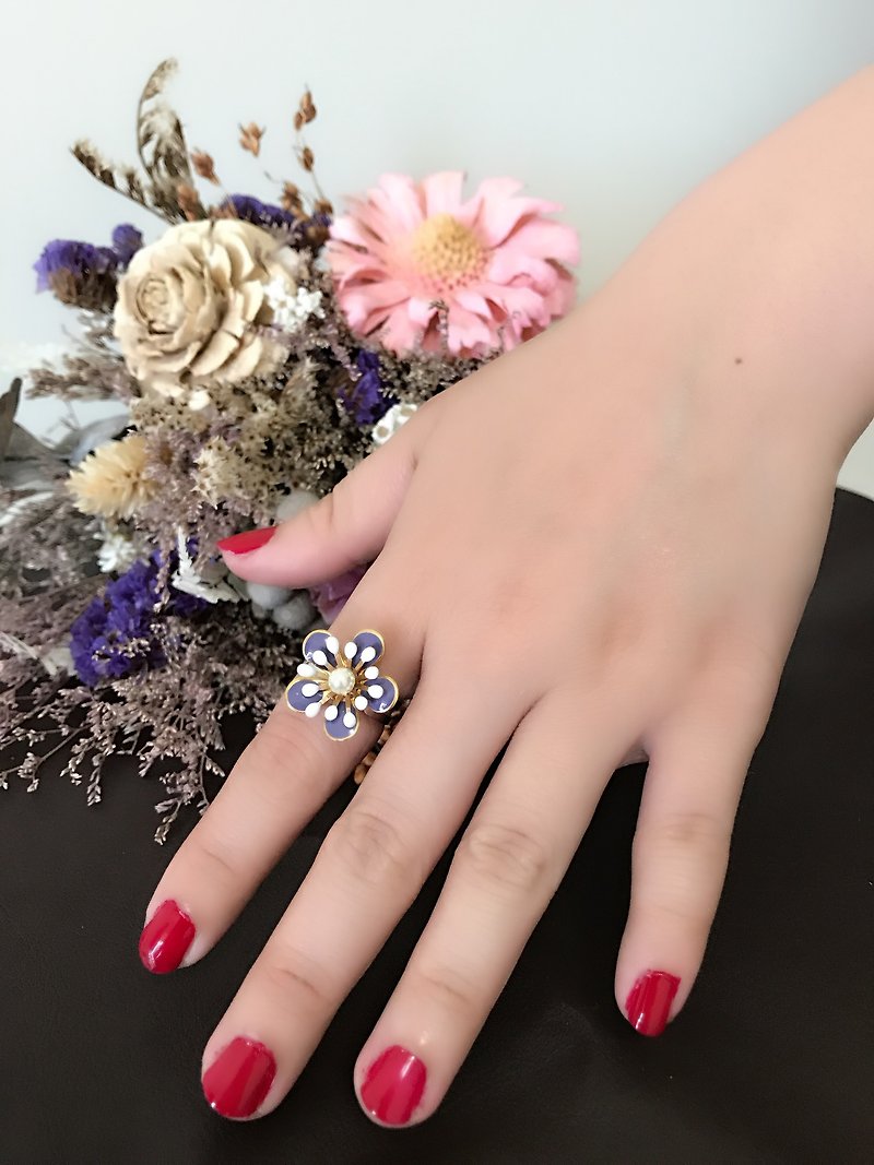 Agnes love ginus flower ring - แหวนทั่วไป - โลหะ สีม่วง