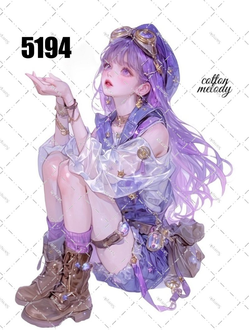 original sticker no.5194 人物ステッカー オリジナルステッカー オリジナル人物ステッカー 装飾ステッカー cotton melody - 貼紙 - 紙 