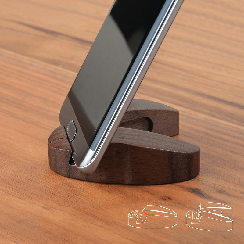 【buy one get one free】 Phone stand-Crafted prime hard wood (Ladybug modeling) - Phone Stands & Dust Plugs - Wood Brown