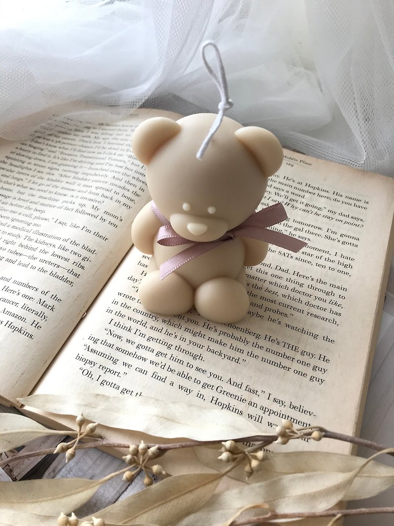 Bear Candle Bear Candle Welcome Ceremony Second Graduation Gift Graduation Gift Birthday Gift - เทียน/เชิงเทียน - ขี้ผึ้ง สีนำ้ตาล