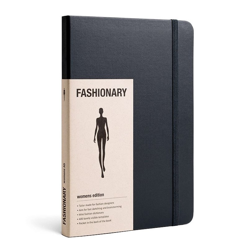FASHIONARY hand-painted / female / A5 / black - Notebooks & Journals - Paper 