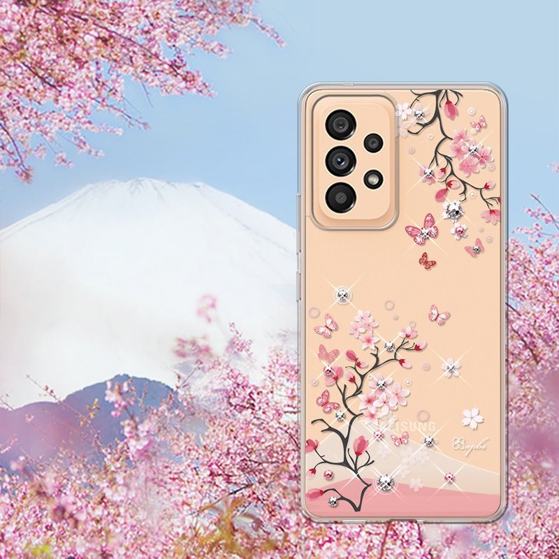 Samsung Galaxy A53 5G 輕薄軍規防摔彩鑽手機殼-日本櫻 - 手機殼/手機套 - 其他材質 多色