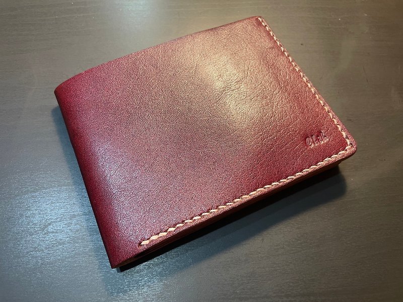 Handmade vegetable tanned cowhide clip - Wallets - Genuine Leather Red