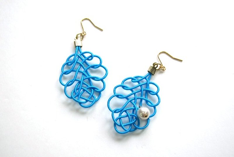 Turquoise Blue Watering · Reef Hook Earrings Changeable - Earrings & Clip-ons - Other Materials Blue