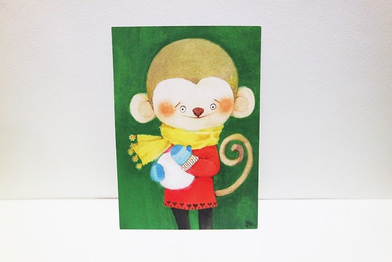 小猴子對圓的理解明信片 - 卡片/明信片 - 紙 
