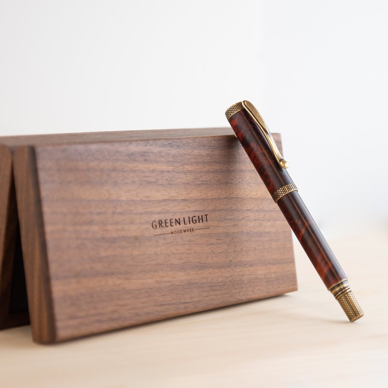 Solid Wood Fountain Pen / Ball Pen | British style・Laser engraving possible - Rollerball Pens - Wood Brown