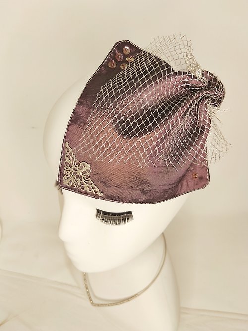米唐亞時尚-藝術商品化-客製商品 Don-Ya Mi Fashion宴會造型髮飾 紫色典雅小禮帽 小眾設計師訂製