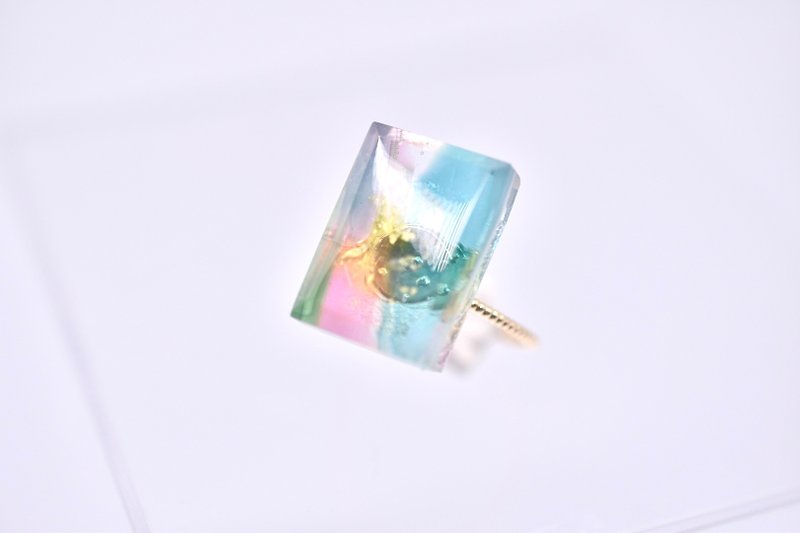 Glass Candy Ring 虹色ミックス - 戒指 - 玻璃 多色