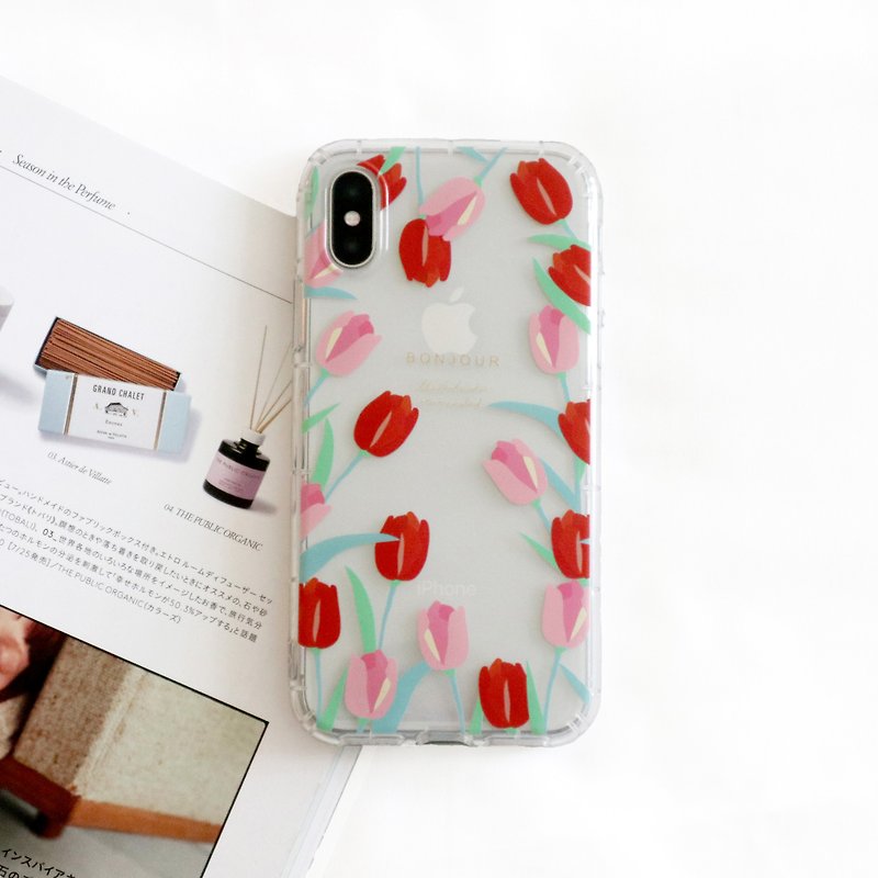 red tulip チューリップ 透明な  iPhone ケース /スマホケース - スマホケース - プラスチック レッド