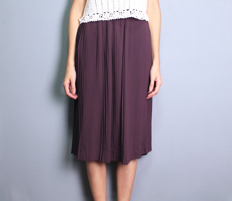 FOAK vintage grape purple hundred fold vintage dress - กระโปรง - วัสดุอื่นๆ 