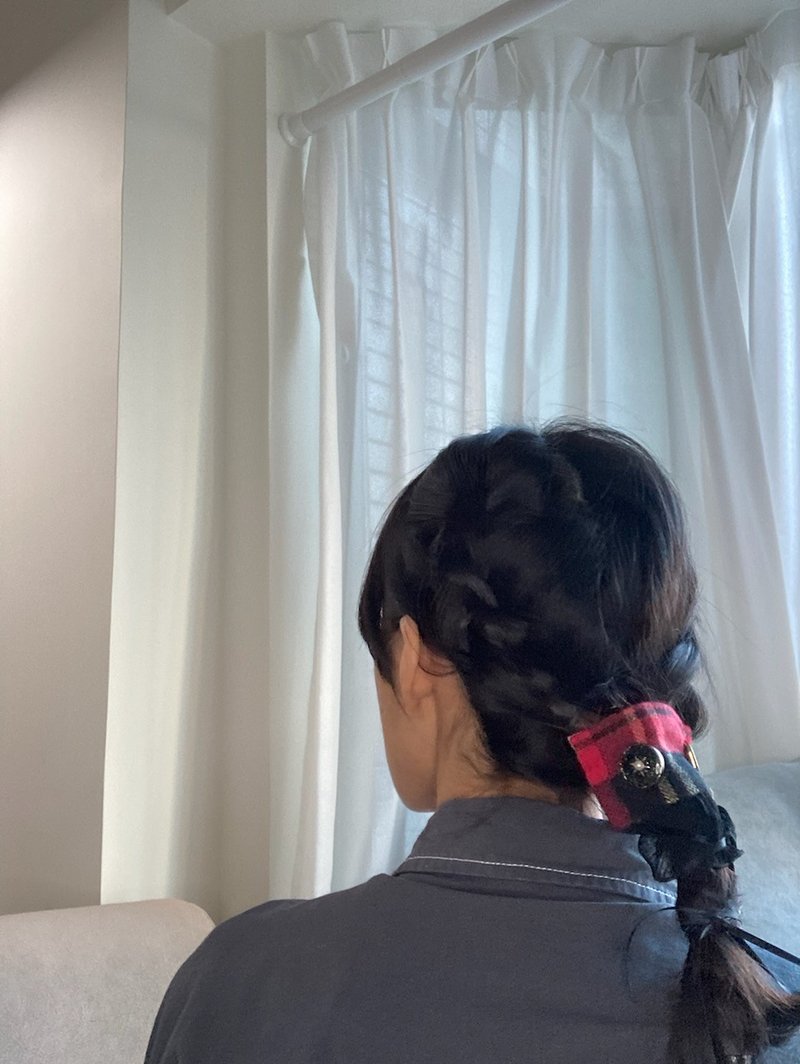 藍 紅色 秋冬 格紋 真皮 頭飾 髮繩 - 髮夾/髮圈 - 其他人造纖維 紅色