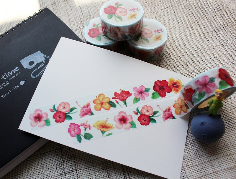 Masking tape-Chinese hibiscus - Washi Tape - Paper 