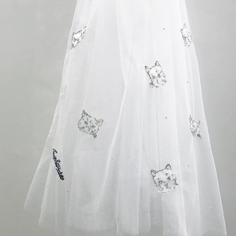 刺繡ブライダルベール：猫の結婚式のベール - ヘアアクセサリー - 刺しゅう糸 