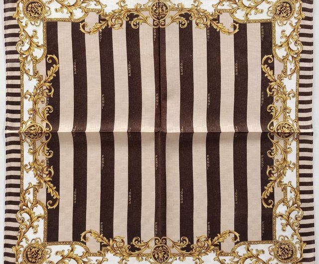 ヴィンテージ フェンディ スカーフ – ブラウン ペキンストライプ