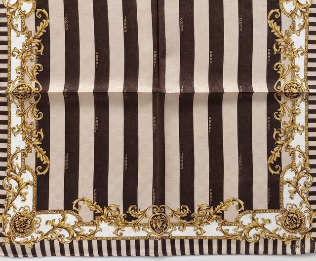 ヴィンテージ フェンディ スカーフ – ブラウン ペキンストライプ