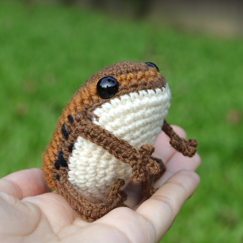 Hong Kong wild animals amigurumi - Brown Wood Frog - ตุ๊กตา - ขนแกะ 