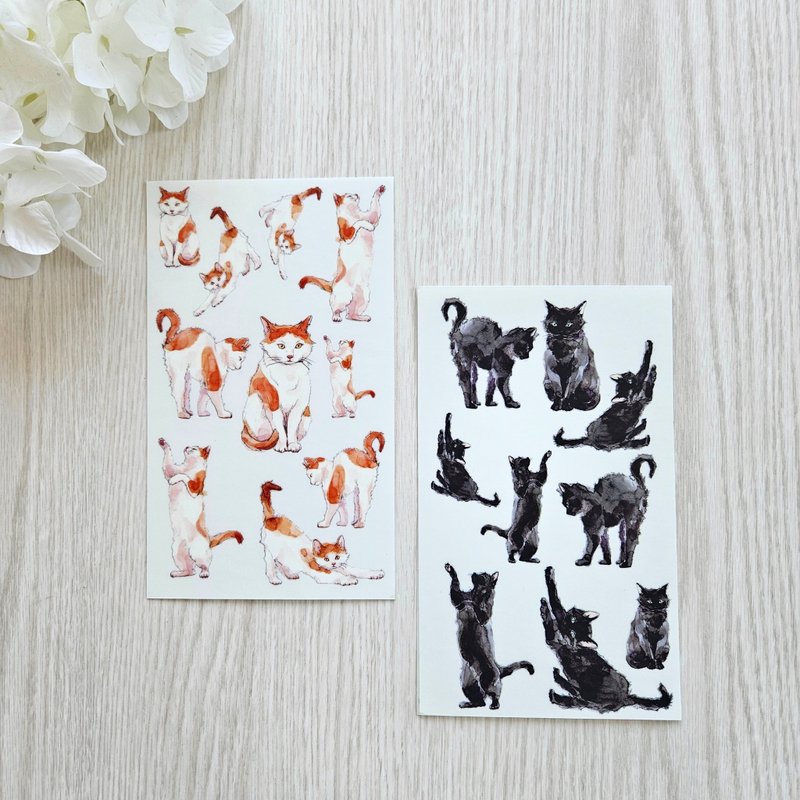 jin_oriental sticker_ cat - 貼紙 - 塑膠 