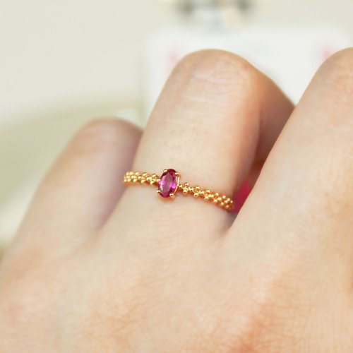 ブルゴーニュ赤ワイン】18K天然ビルマルビーリング クラシックビーズ