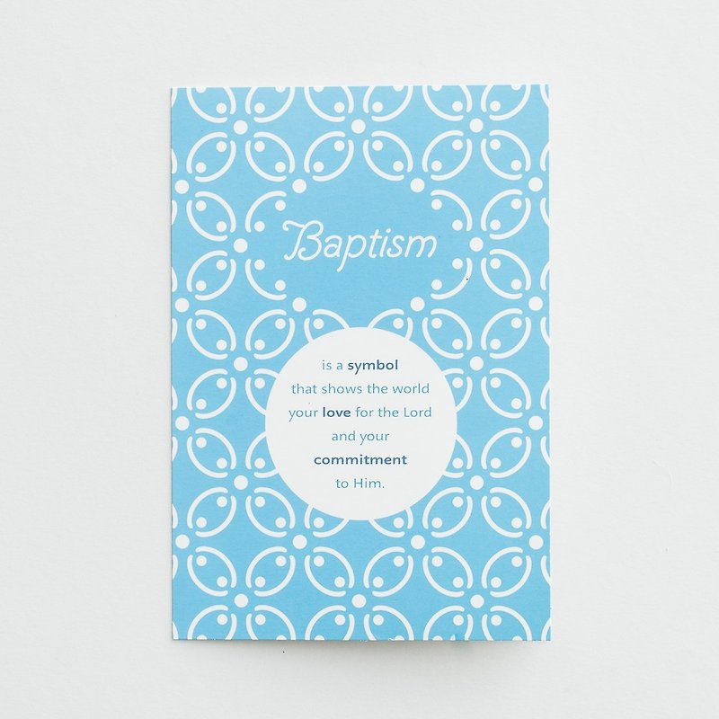 ◤洗禮是你對上帝愛和承諾的記號｜宗教卡片 花紋水藍色｜Dayspring - 卡片/明信片 - 紙 藍色