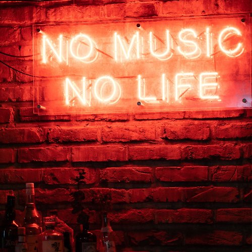 霓虹燈客制 NO MUSIC NO LIFE音樂生活霓虹燈LED發光字酒吧咖啡廳Neon Sign