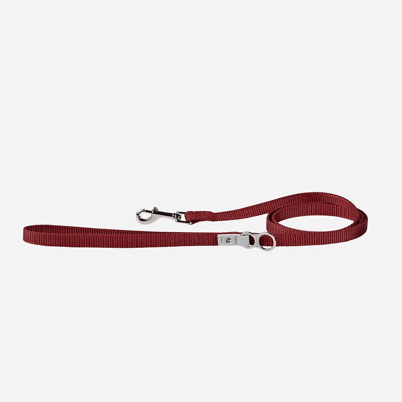 [Tail and Me] Classic Nylon Belt Leash Burgundy XS - Collars & Leashes - Nylon 