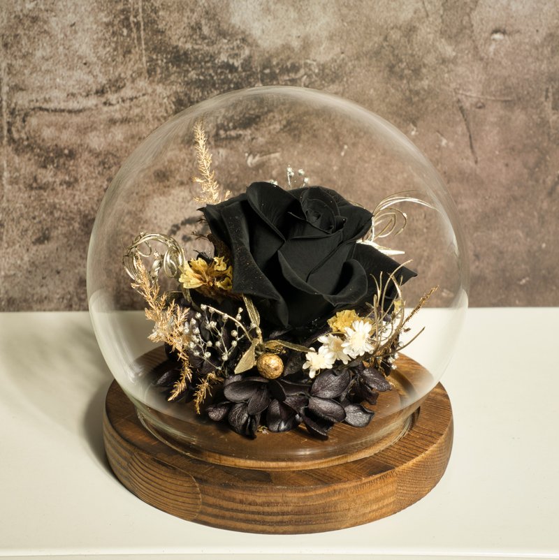 Black Rose Dome - Dried Flowers & Bouquets - Plants & Flowers Black