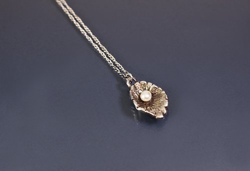 Maple jewelry design 植物系列-一葉一珠925銀項鍊
