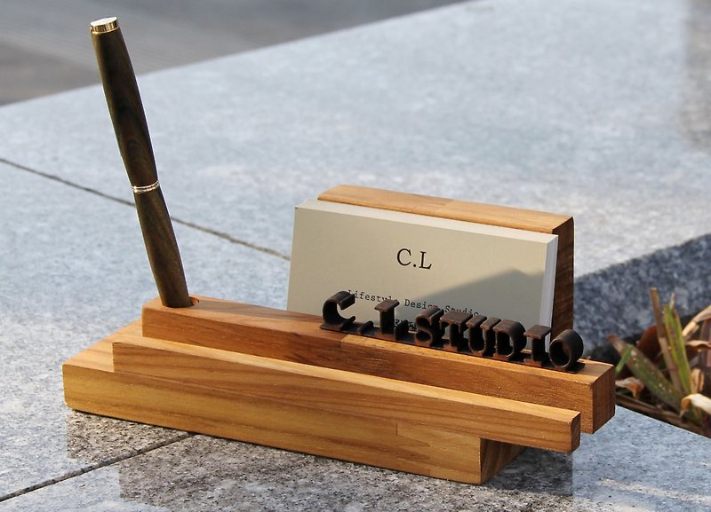 「CLメーカー」[現代ミニマリスト - 幾何学的なスタイルの木製電話ホルダー/カードホルダー] C-23 - クリアファイル - 木製 