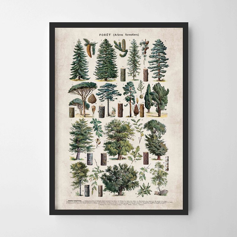vintage Forest print #1 Retro customizable poster painting - โปสเตอร์ - กระดาษ 